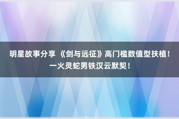 明星故事分享 《剑与远征》高门槛数值型扶植！一火灵蛇男铁汉云默契！