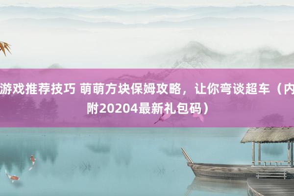 游戏推荐技巧 萌萌方块保姆攻略，让你弯谈超车（内附20204最新礼包码）