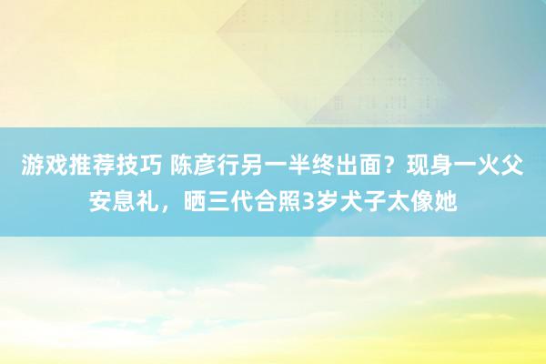 游戏推荐技巧 陈彦行另一半终出面？现身一火父安息礼，晒三代合照3岁犬子太像她