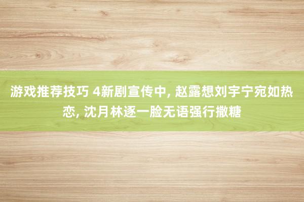 游戏推荐技巧 4新剧宣传中, 赵露想刘宇宁宛如热恋, 沈月林逐一脸无语强行撒糖