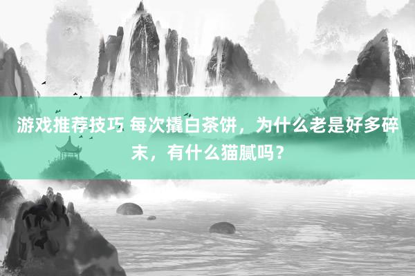 游戏推荐技巧 每次撬白茶饼，为什么老是好多碎末，有什么猫腻吗？