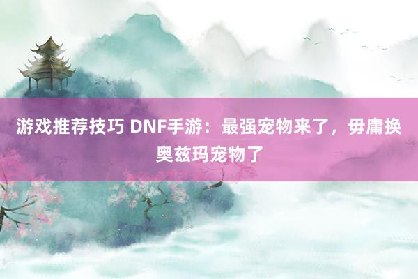 游戏推荐技巧 DNF手游：最强宠物来了，毋庸换奥兹玛宠物了