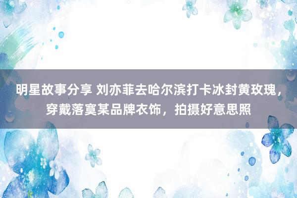 明星故事分享 刘亦菲去哈尔滨打卡冰封黄玫瑰，穿戴落寞某品牌衣饰，拍摄好意思照